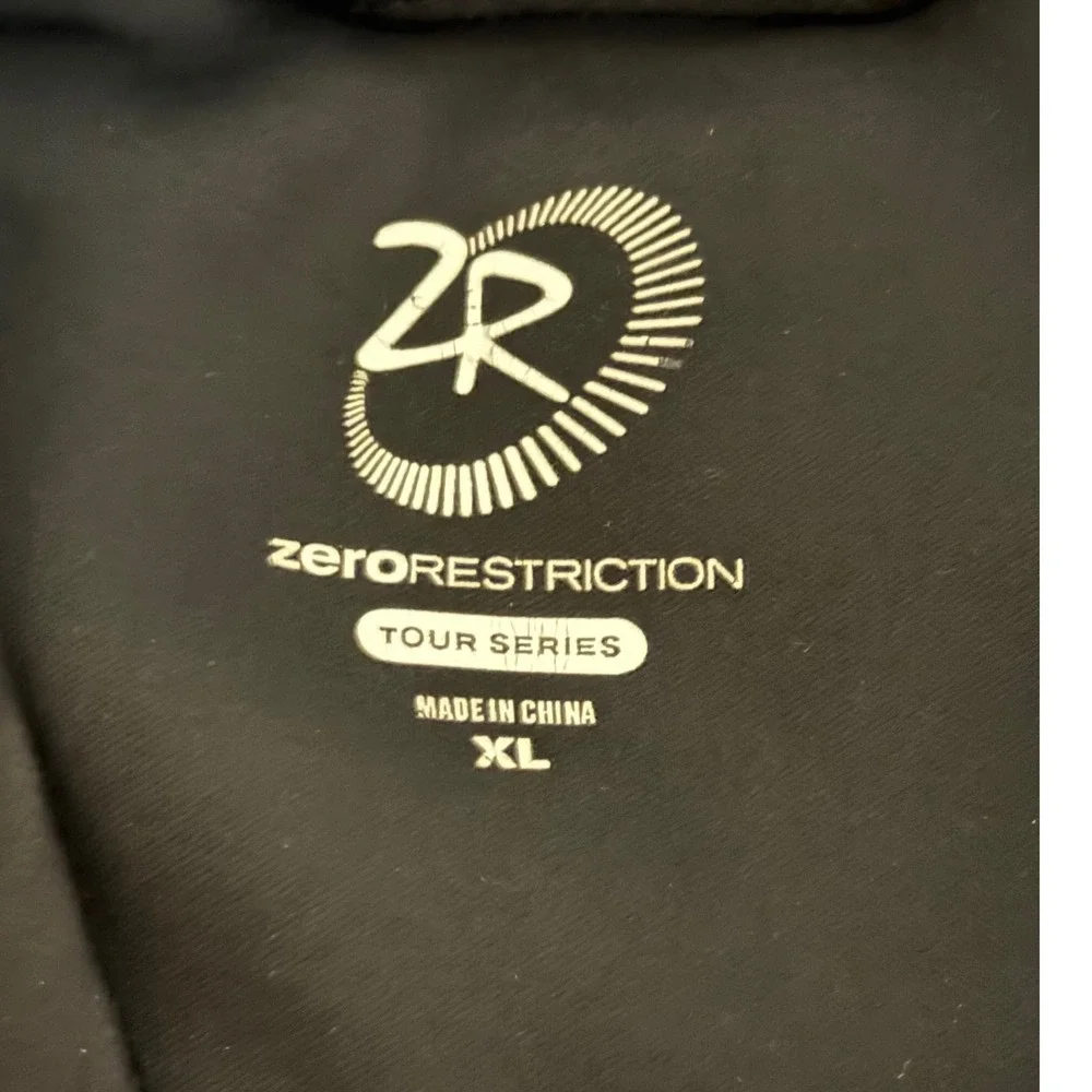 Zero‎ Restriction Tour Series Mens XL Black Quarter Zip Golf Vest Pullover